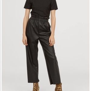 H&M paper bag vegan leather pants NWT